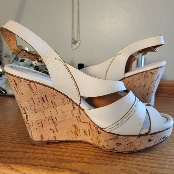 Chloe wedge sandals cream size 8 - Picture 5 of 12